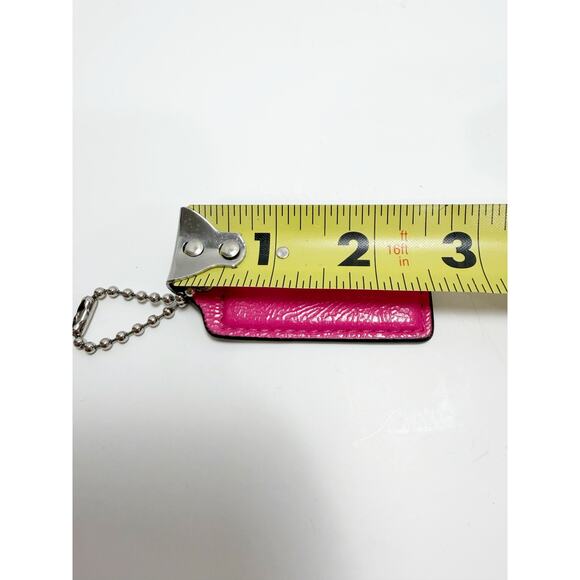 Coach Pink Hang Tag Leather Big Accessory Key Chain - Picture 4 of 6